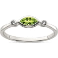 thumbnail image 1 of Sterling Silver Polished Peridot And White Topaz Ring (Size 6) Made In Thailand qr7065aug-6, 1 of 5