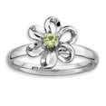 thumbnail image 1 of Sterling Silver Polished Peridot Flower Ring, 1 of 5