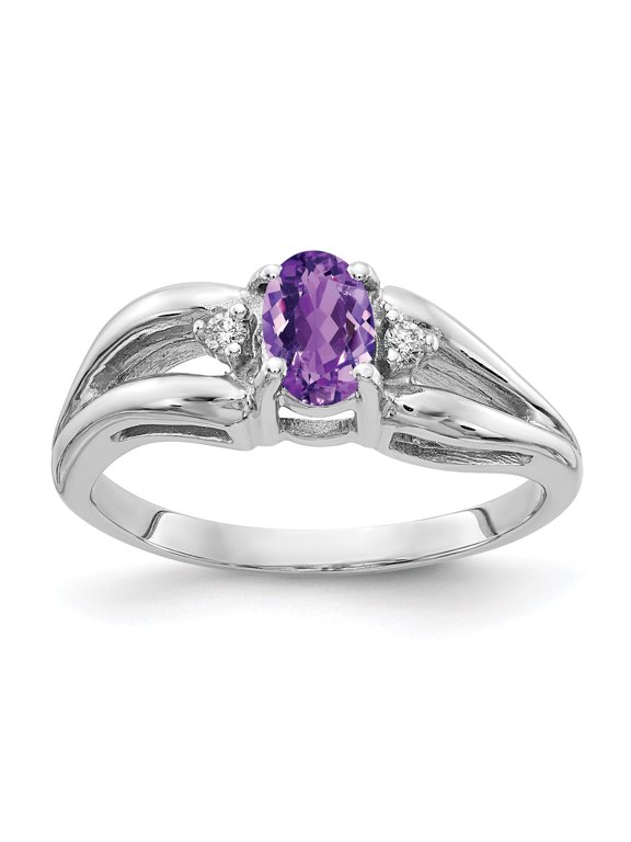 Sterling Silver Polished Pink-Plate Square Ring