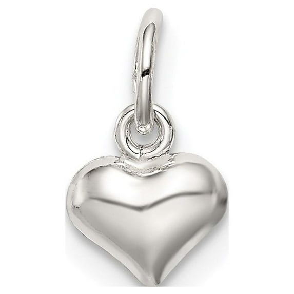 Sterling Silver Polished Puff Heart Charm QC8465