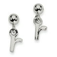 thumbnail image 1 of Sterling Silver Polished R Dangle Post Earrings, 1 of 1