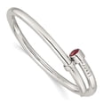 thumbnail image 1 of Sterling Silver Polished Red CZ Slip On Expandable Bangle, 1 of 4