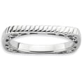thumbnail image 1 of Sterling Silver Polished Rhodium-Plate Square Ring, 1 of 6