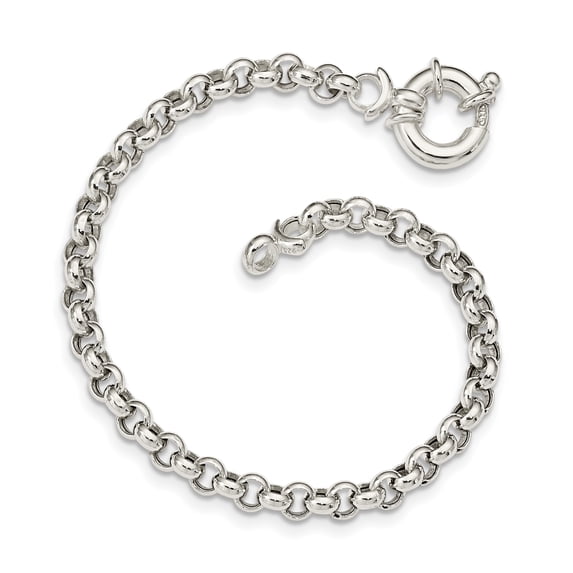 Sterling Silver Polished Rolo Fancy Bracelet