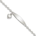 thumbnail image 1 of Sterling Silver Polished Rolo Link ID Heart Dangle Bracelet QID213, 1 of 4
