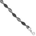 thumbnail image 1 of Sterling Silver Polished Ruthenium Twist Bracelet - 7.5 Inch, 1 of 2