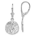 thumbnail image 1 of Sterling Silver Polished Sand Dollar Leverback Earrings, 1 of 1