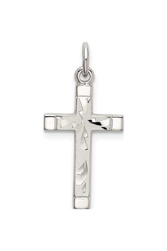 Sterling Silver Polished Satin 7 D/C Cross Pendant (21 X 12) Made In United States qc9066