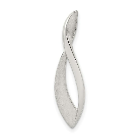 Sterling Silver Polished & Satin Twisted Chain Slide Pendant QP4305