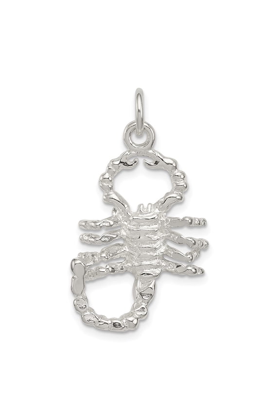 Sterling Silver Polished Scorpion Pendant QC8770