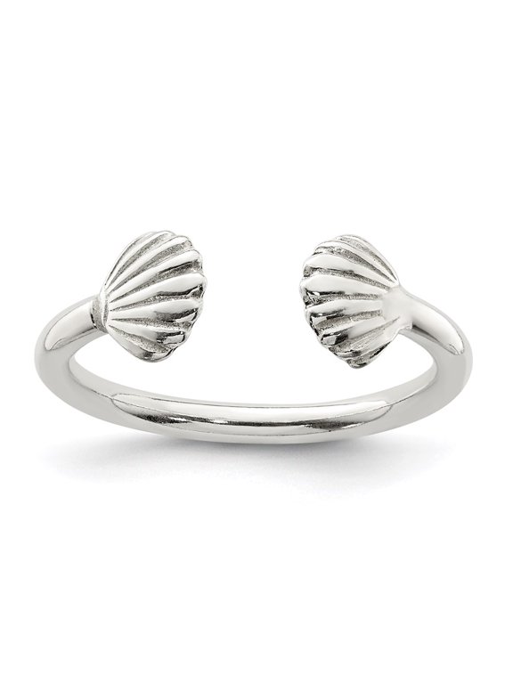 Sterling Silver Polished Shell Ring