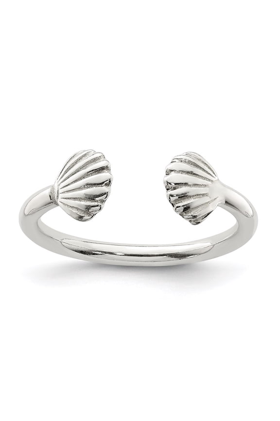 Sterling Silver Polished Shell Ring
