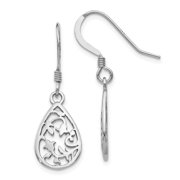 Sterling Silver Polished Shepherd Hook Dangle Earrings