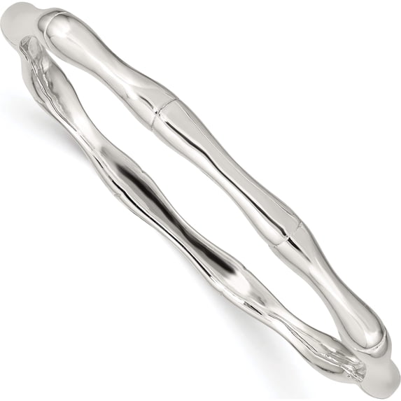 Sterling Silver Polished Slip-On Bangle Made In India qb1230