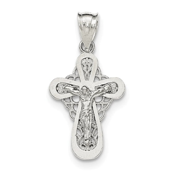 Sterling Silver Polished Small Crucifix Pendant QC8314