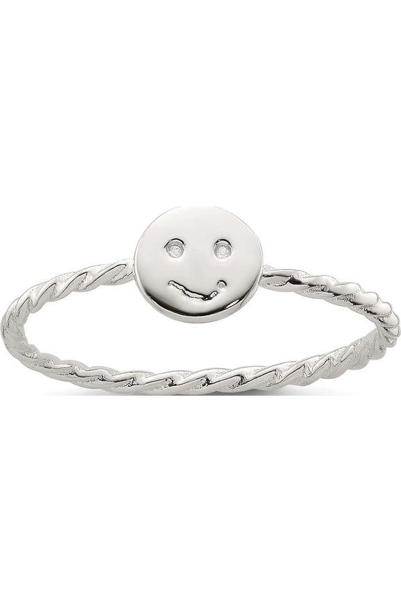 Sterling Silver Polished Smiley Face Twisted Ringsize 7 - Jbsp