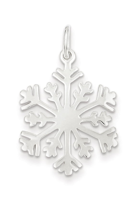 Sterling Silver Polish Snowflake Charm Pendant