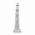 thumbnail image 1 of Sterling Silver Polished Textured 3D Lighthouse Pendant, 1 of 1