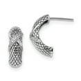 thumbnail image 1 of Sterling Silver Polished & Textured CZ Post Earrings Sterling Silver Earrings, 1 of 1