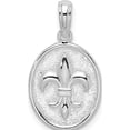 thumbnail image 1 of Sterling Silver Polished/Textured Fleur De Lis Med Oval Pendant - Jbsp, 1 of 5