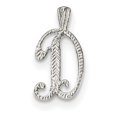 thumbnail image 1 of Sterling Silver Polished & Textured Letter D Chain Slide, 1 of 1