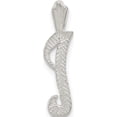 thumbnail image 1 of Sterling Silver Polished & Textured Letter I Initial Chain Slide Made In United States qc8459i, 1 of 5