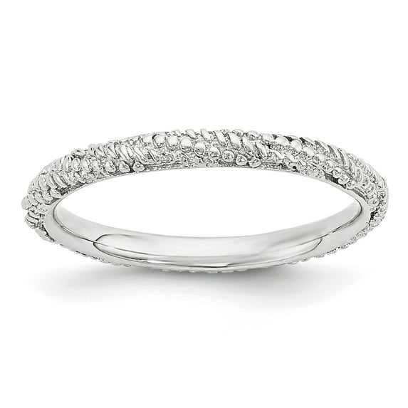 Sterling Silver Polished Textured Ring