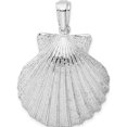 thumbnail image 1 of Sterling Silver Polished/Textured Shell Pendant(Length 38.85) - Jbsp, 1 of 5