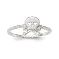 thumbnail image 1 of Sterling Silver Polished & Textured Skull & Crossbones Ring, 1 of 3