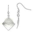 thumbnail image 1 of Sterling Silver Polished & Textured Square Shepherd Hook Earrings, 1 of 3