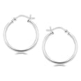 thumbnail image 1 of Sterling Silver Polished Thin Hoop Earrings Rhodium Plating (20mm), 1 of 2