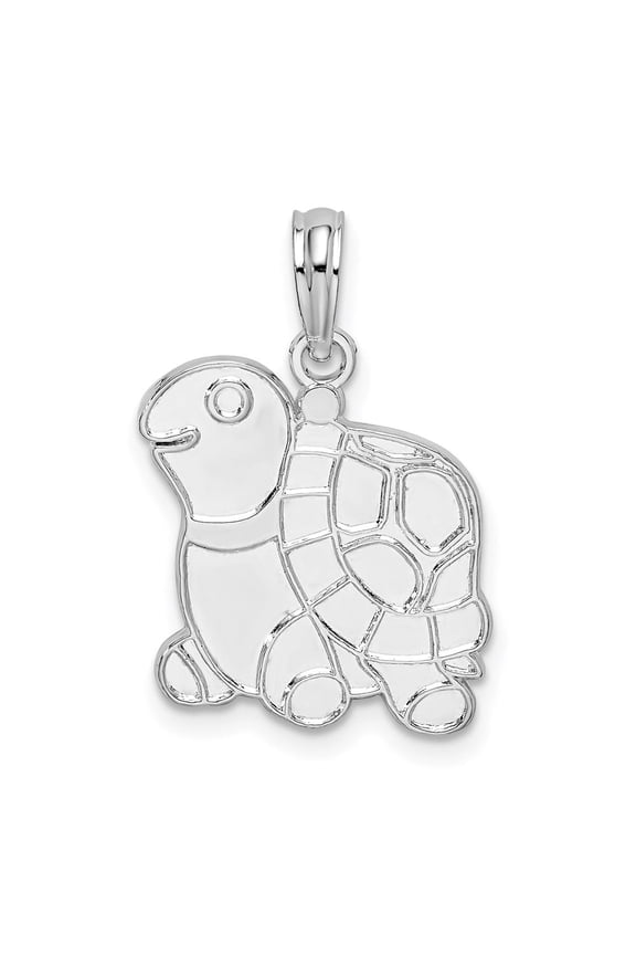 Sterling Silver Polished Turtle Pendant