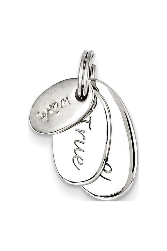 Sterling Silver Polished Wish True Love Charm Pendant