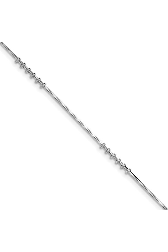 Sterling Silver Polished With .5inch Extension Anklet - 10 Inch