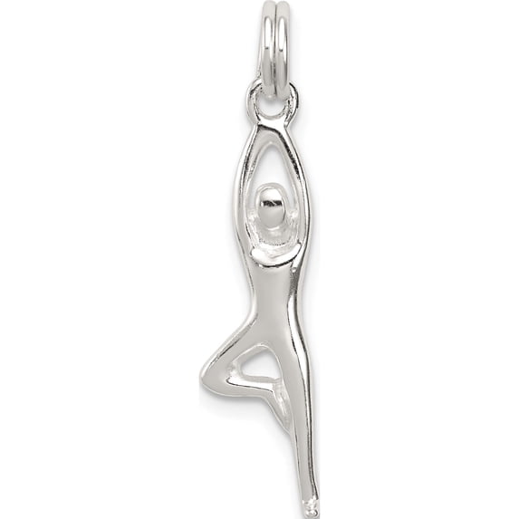 Sterling Silver Polished Yoga Charm (30 X 7) Made In China qc5121