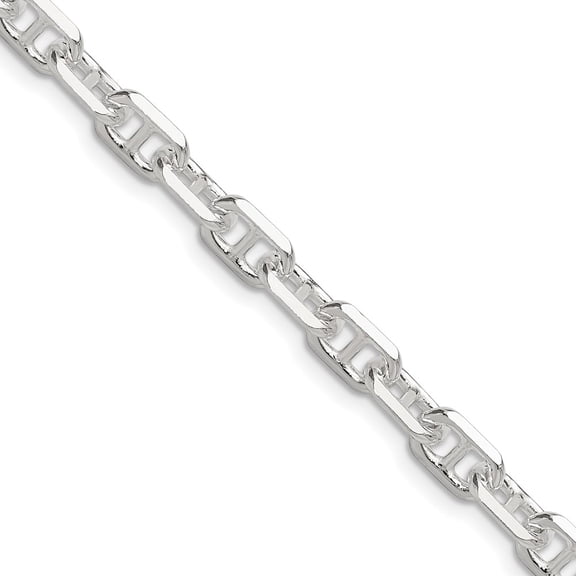 Sterling Silver Polished and D/C 5.5mm Mariner Link Chain