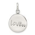 thumbnail image 1 of Sterling Silver Polished and Diamond-cut LOVE CZ Charm Pendant, 1 of 4