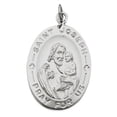 thumbnail image 1 of Sterling Silver Polished and Satined Saint Joseph Oval Religious Medal over 3/4 Inch Wide X 1.1 Inch Tall - Sterling Silver, 1 of 1
