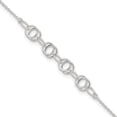 thumbnail image 1 of 925 Sterling Silver Fancy Lobster Closure Polished With 1in. Ext.-Fancy Link Anklet 9 Inch -  Jewelry Gift for Mom, 1 of 2