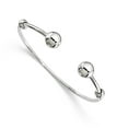 thumbnail image 1 of Sterling Silver Polished with Bead Stoppers Child Cuff Bangle, 1 of 2