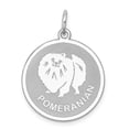 thumbnail image 1 of Sterling Silver Pomeranian Disc Charm Pendant, 1 of 4