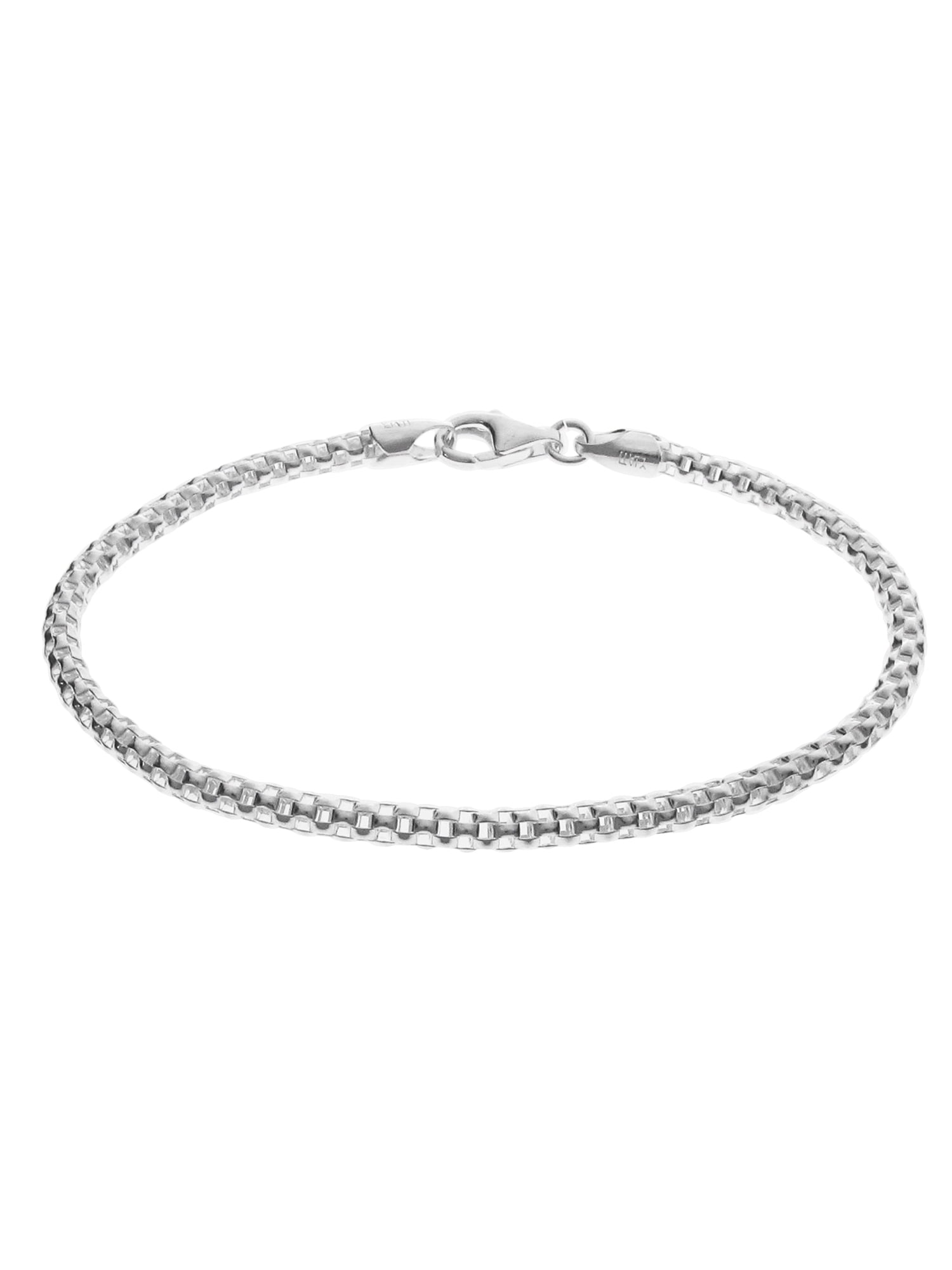 Sterling Silver Popcorn Chain Bracelet for European Bead Charms, 7.5 Inches