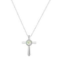 thumbnail image 1 of Sterling Silver Preciosa Cubic Zirconia Cross Necklace 18 Inches, 1 of 4