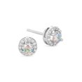thumbnail image 1 of Sterling Silver Preciosa Cubic Zirconia Halo Stud Earrings, 1 of 4