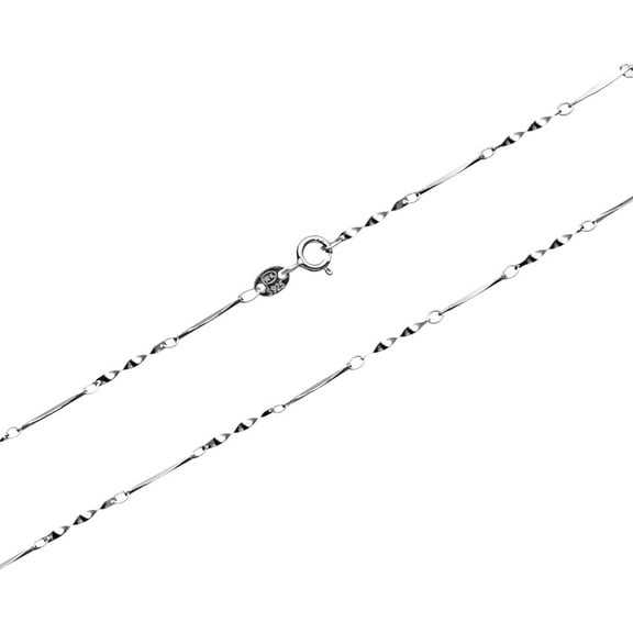 Sterling Silver Premium 0.7mm/1mm Solid 925 Twister Link Dainty Chain Necklace designed for Lightweight Pendant 16’’-30’’[n369]