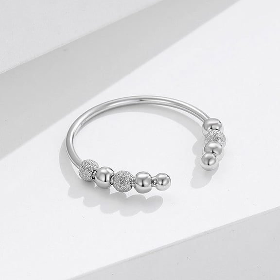 Sterling Silver Pressure Ring Frosted DIY Bead