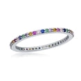 thumbnail image 1 of Sterling Silver Pride Rainbow Eternity Band Ring, 1 of 3