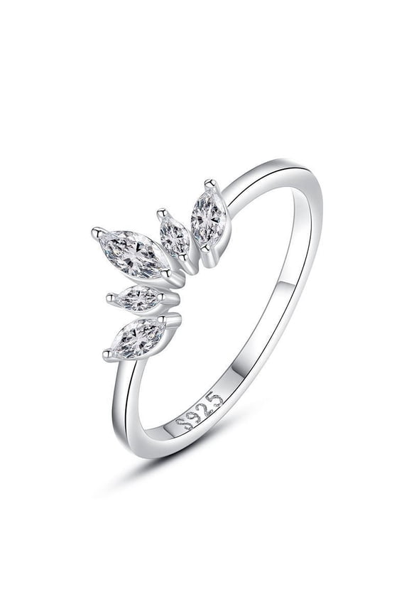 Sterling Silver Princess Crown Ring for Women, Gold-Plated with Artificial Gems, Electroplated, S925 Silver