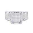 thumbnail image 1 of Sterling Silver Princess Diamond Square Cluster Bridal Wedding Engagement Ring 1 Cttw, Womens Size: 5-10, 1 of 4