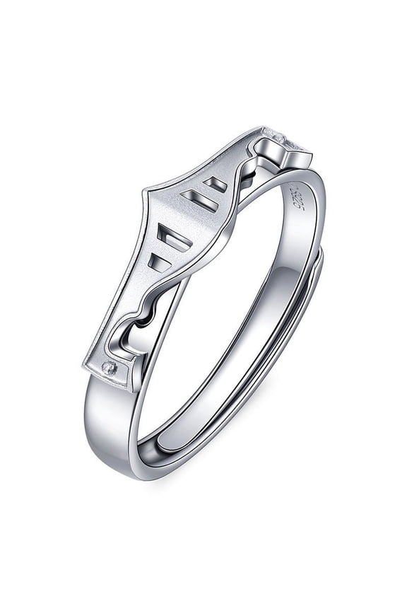 Sterling Silver Princess and Knight Rings Diamond Cartoon Character Couple Rings Holiday Gift Rings 925 Silver Rings